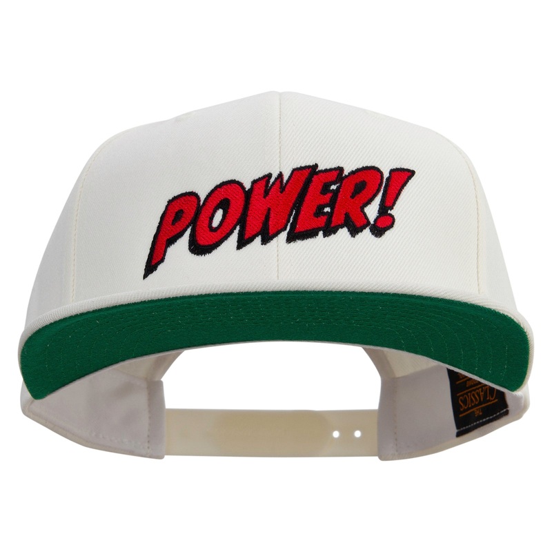 Power Abstract Cartoon Embroidered Wool Blend Prostyle Snapback Natural One Size