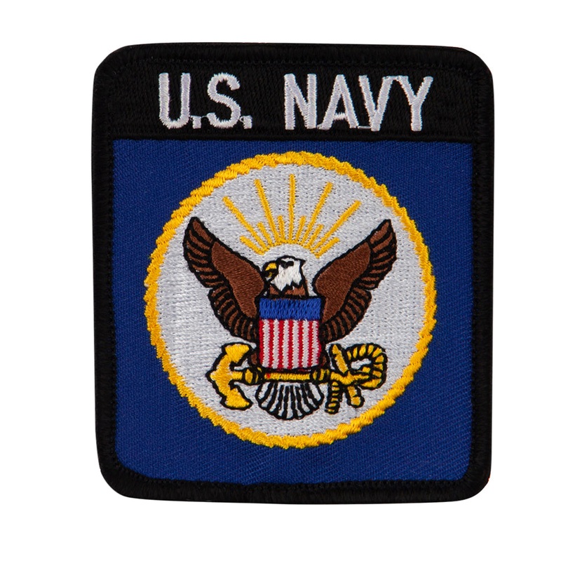 U.S Navy Embroidered Rectangular 3 Inch Patch Navy One Size