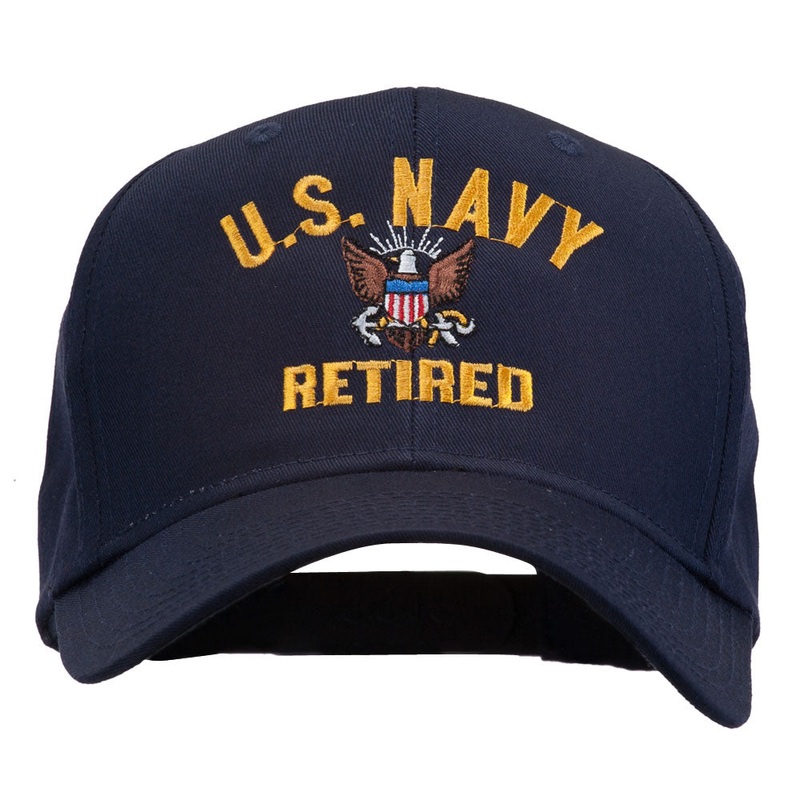 US Navy Retired Military Embroidered Cap Navy One Size