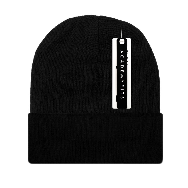 Academy Fits Essential Knit Beanie Cuffed 12 inch 6011 Black