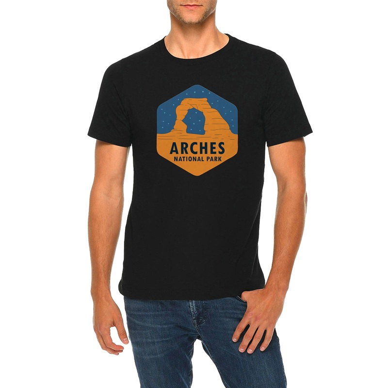 Arches national Park Graphic Design Deluxe Jersey T-Shirt Black XS