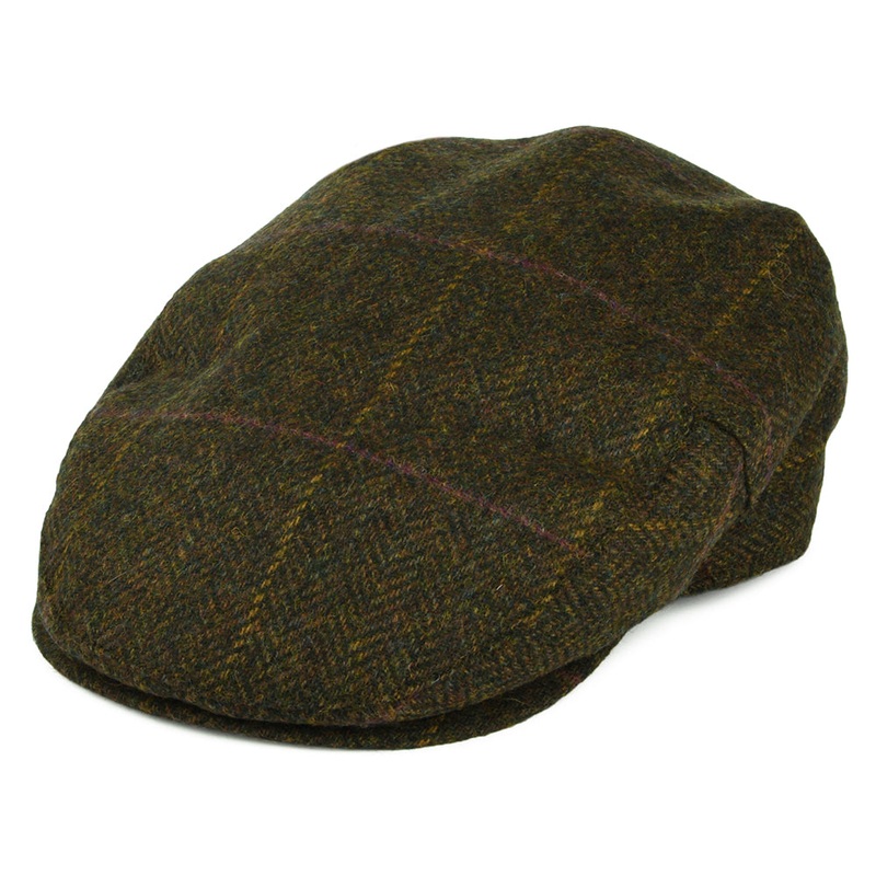 Barbour Hats Cairn Waterproof Wool Flat Cap – Olive-Multi 6 7/8