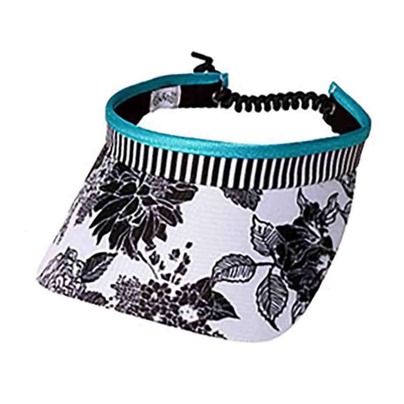 Black and White Rose Golf Sun Visor with Coil Lace by GloveIt Black/White