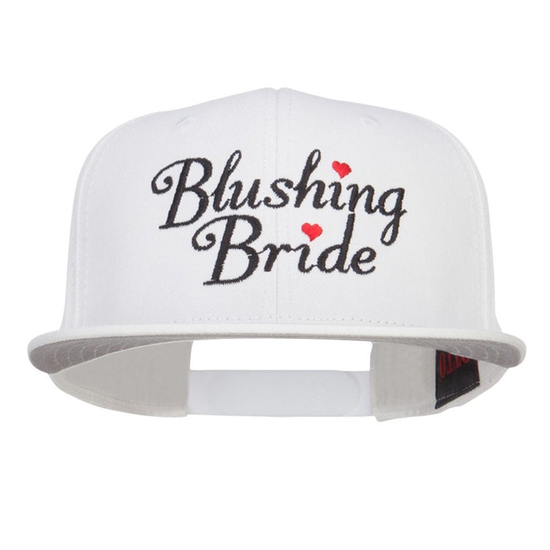 Blushing Bride Embroidered Cotton Snapback White One Size