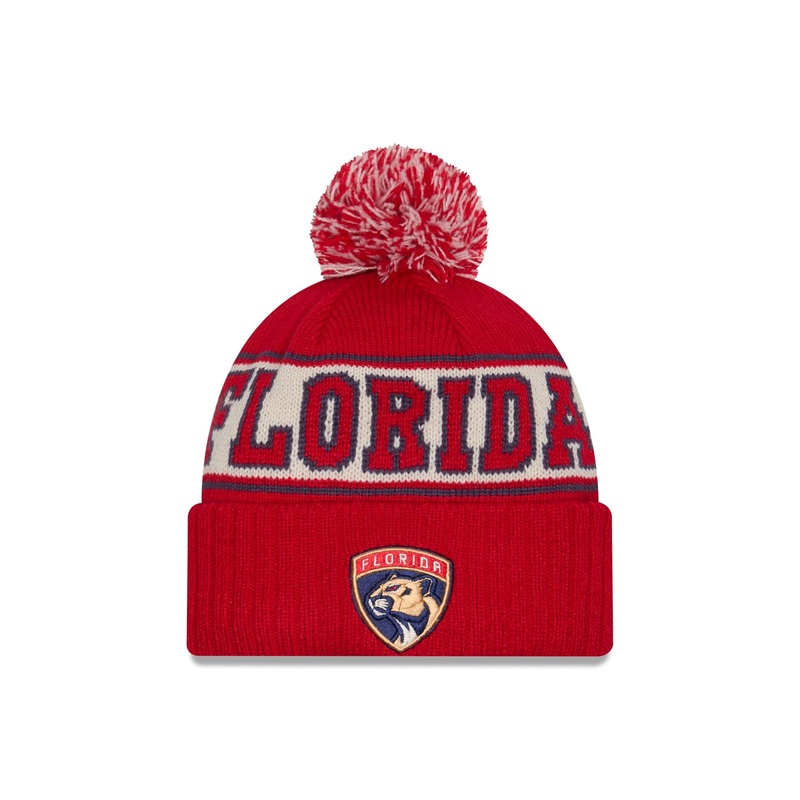 Florida Panthers Retro Pom Knit Hat One Size