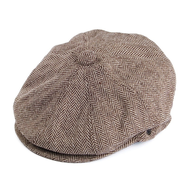 Jaxon & James Herringbone Newsboy Cap – Brown S