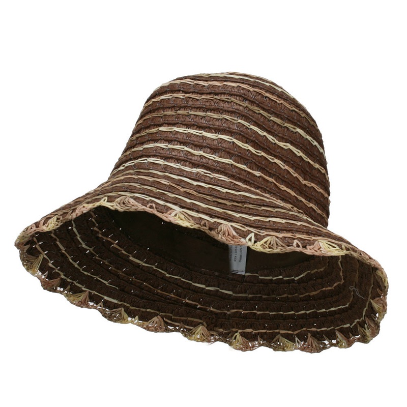 Loop Toyo Braid Bucket Hat Brown One Size