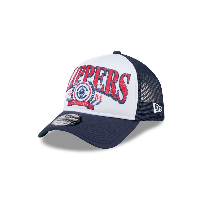 Los Angeles Clippers Distressed 9FORTY A-Frame Trucker Hat One Size