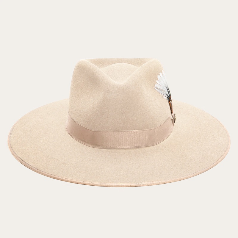 Midtown Wide Flat Brim Hat Bone S