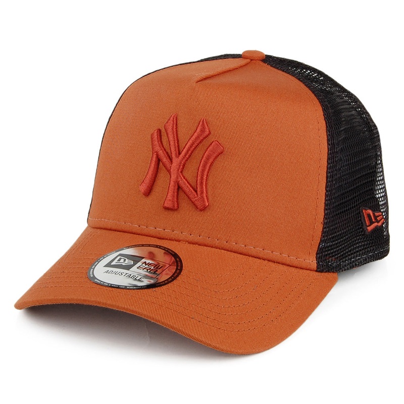 New Era New York Yankees A-Frame Trucker Cap – MLB League Essential – Rust-Black Adjustable