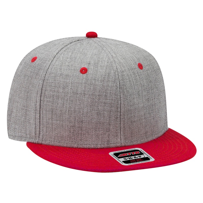 Otto Cap 125-1054 – Otto Snap, 6-Panel Mid Profile Snapback Hat Heather Grey