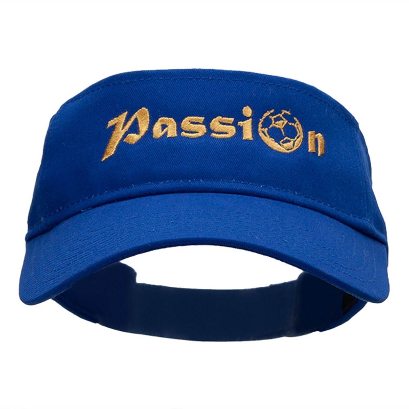Passion Embroidered Cotton Twill Visor Royal One Size
