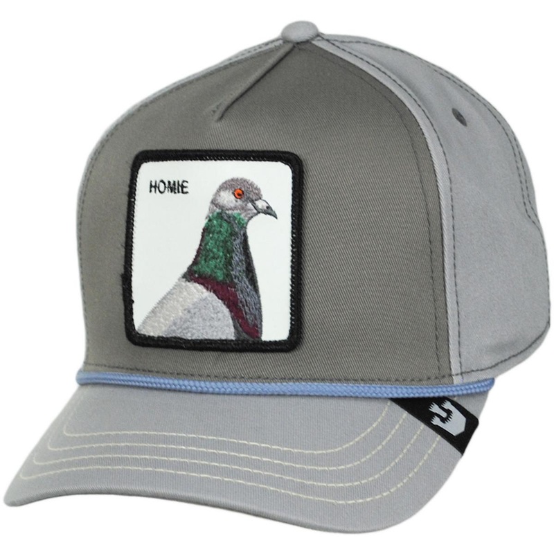 Pigeon 100 Trucker Snapback Baseball Cap GREY ADJUSTABLE