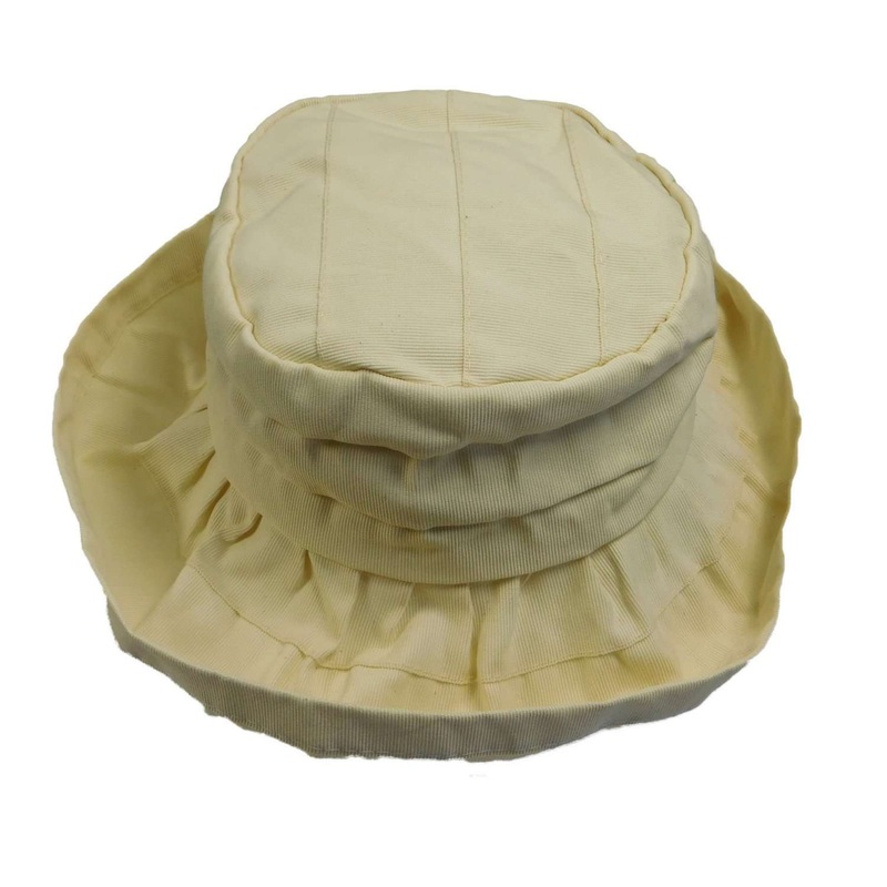 Pleated Ribbon Hat Olive