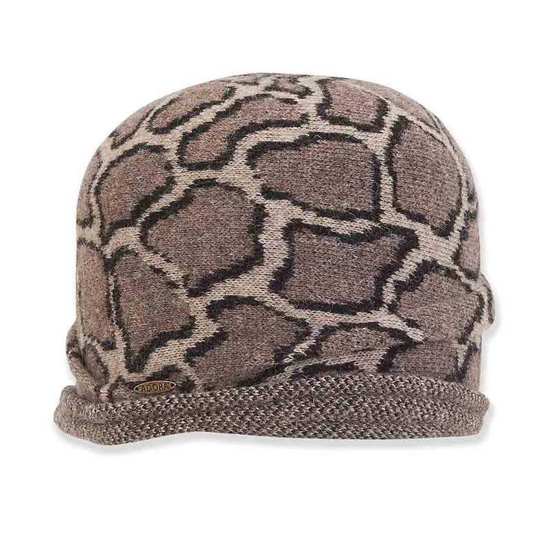 Soft Wool Animal Print Turban Beanie – Adora Hat Tan S/M (55-57 cm)