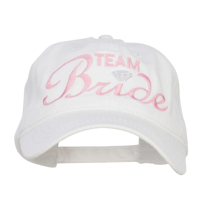 Team Bride Embroidered Dyed Cotton Cap White One Size