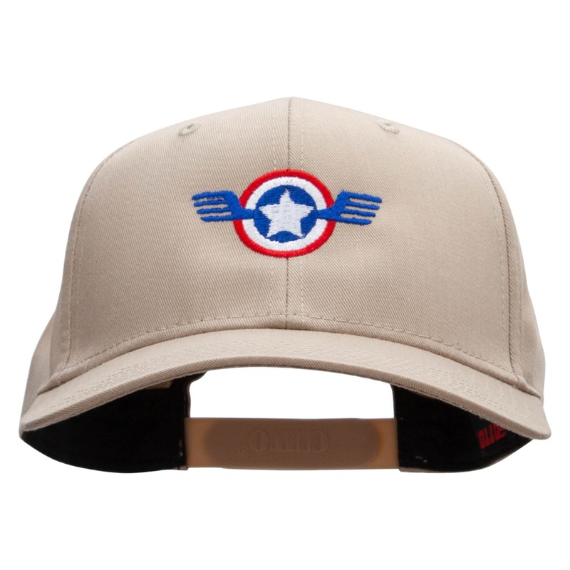USA Seal and Wings Embroidered Low Profile Cap Khaki One Size