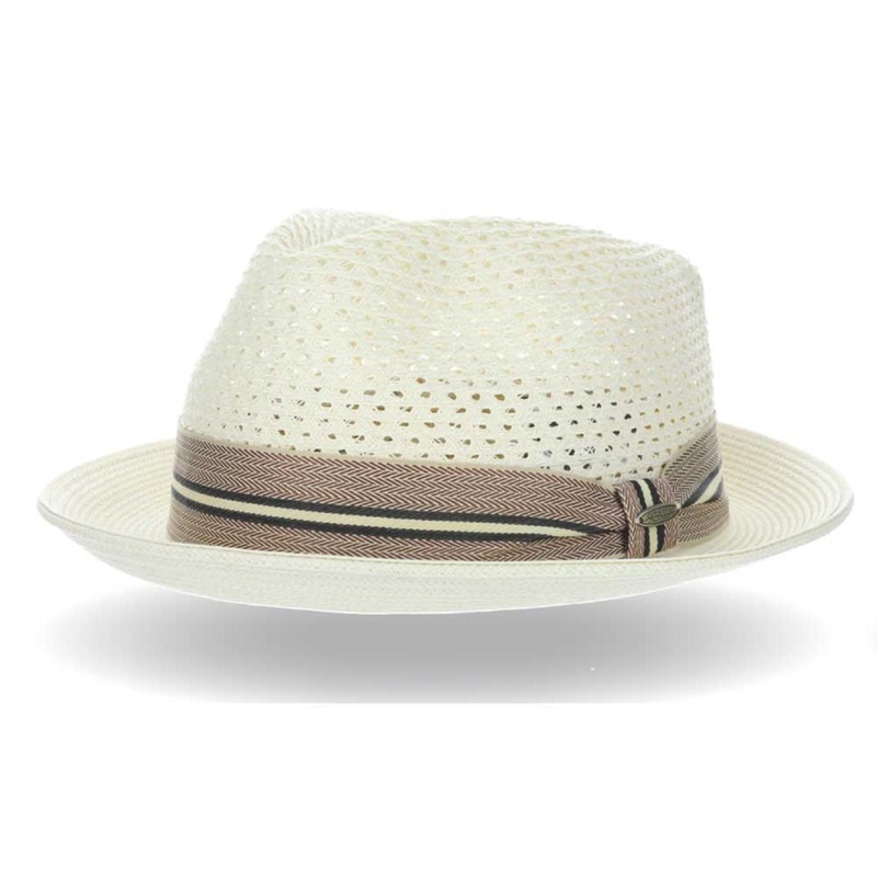 Vented Crown Ivory Straw Fedora – Scala Hats Ivory L/XL (60 cm)