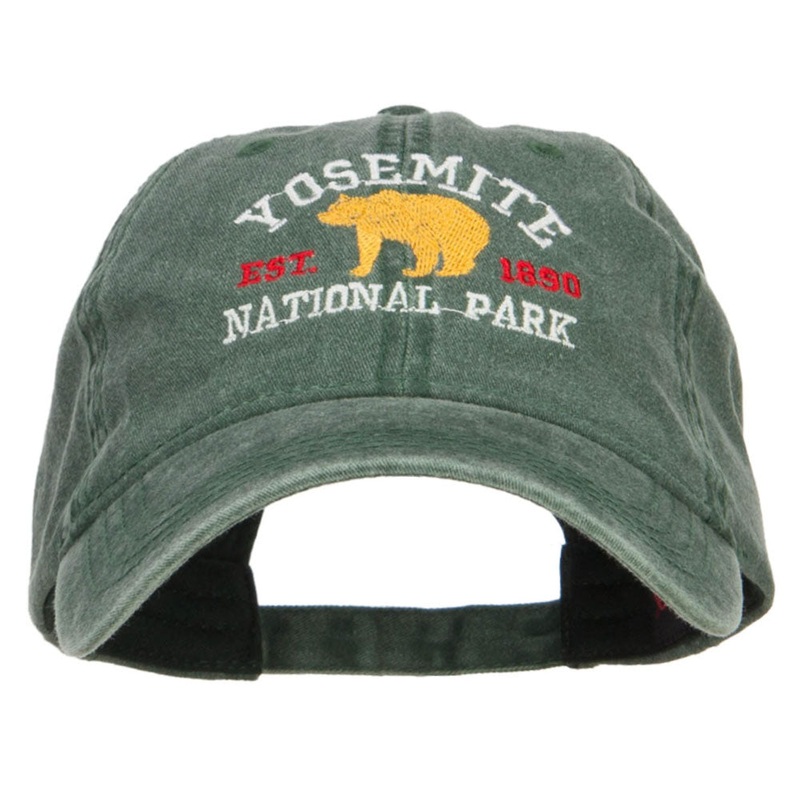 Yosemite National Park Embroidered Washed Cap Dk Green One Size