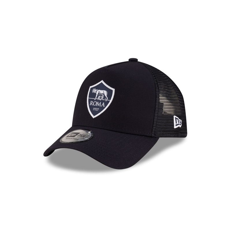 AS Roma Seasonal Navy 9FORTY A-Frame Trucker Hat One Size