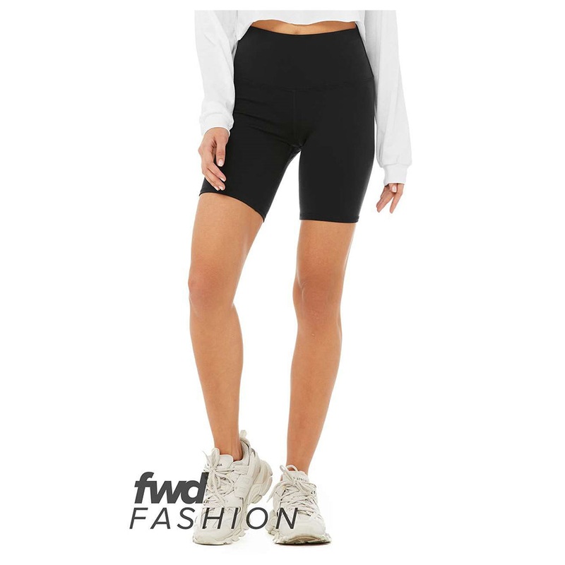 BELLA+CANVAS 0814 Fashion Women’s High Waist Biker Shorts Black XS