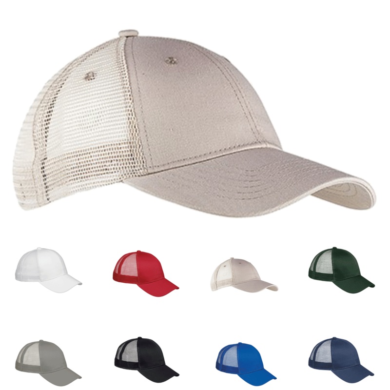 Big Accessories BX019 6-Panel Structured Trucker Cap Black
