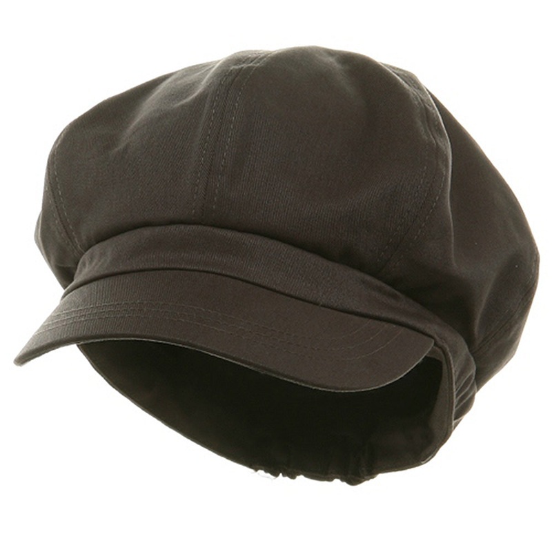 Big Size Cotton Newsboy Hat Black XL-3XL