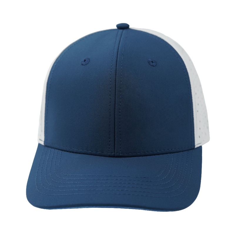Blank – 6 Panel – Navy / Gray (Unisex) – Laser Mesh