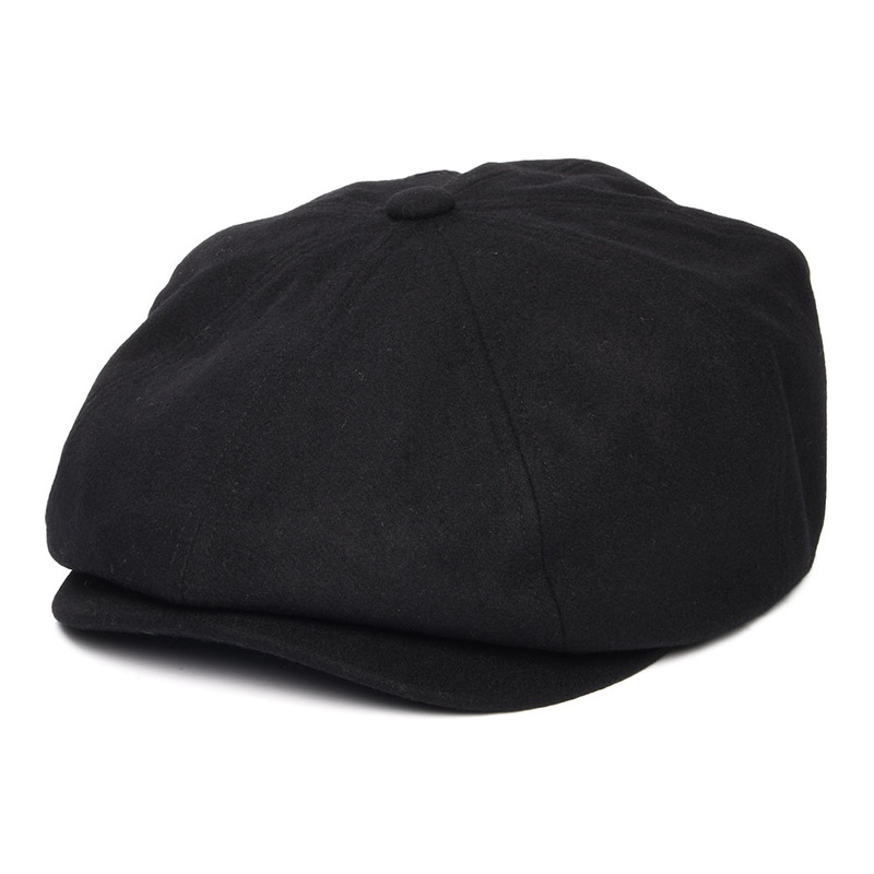 Brixton Hats Brood Flannel Newsboy Cap – Black Small-56cm