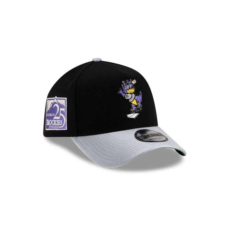 Colorado Rockies Mascot Black 9FORTY A-Frame Snapback Hat One Size