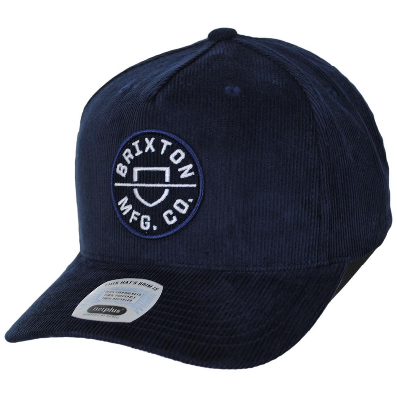 Crest 5-Panel Corduroy Snapback Baseball Cap WASHED NAVY CORD ADJUSTABLE