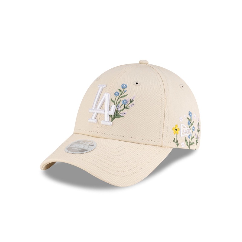 Los Angeles Dodgers Floral Icon Cream Women’s 9FORTY Adjustable Hat One Size