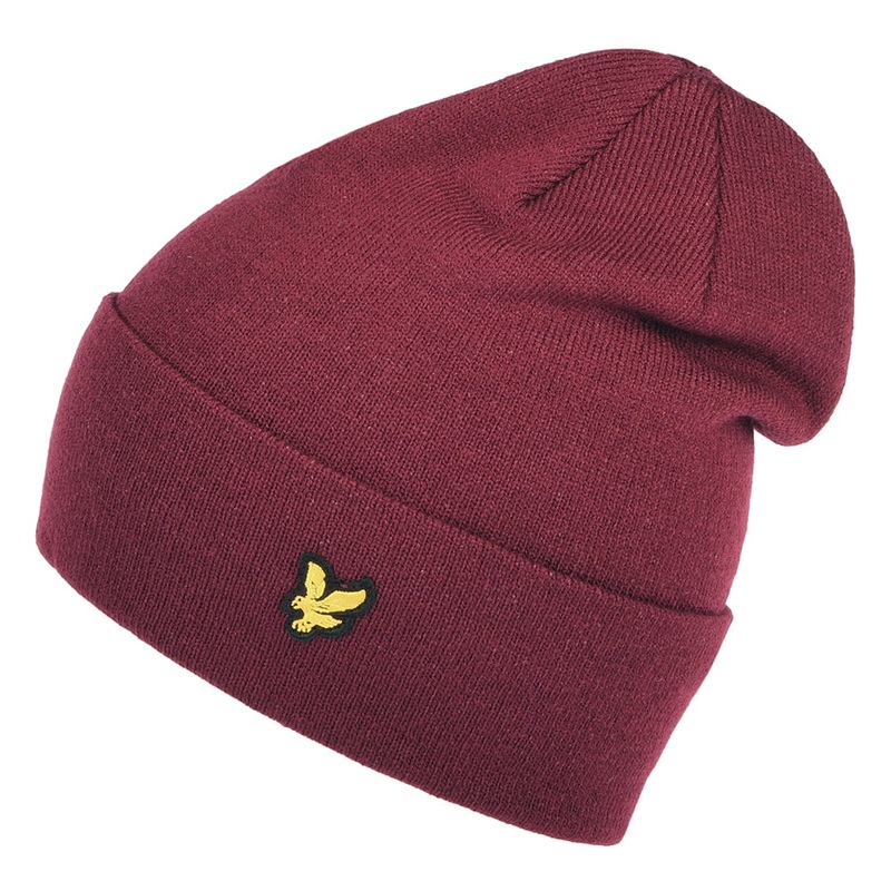 Lyle & Scott Hats Basic Beanie Hat – Burgundy 1-Size