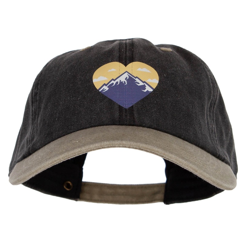 Mountain Heart Heat Transfer Pigment Dyed Wash Caps Black Khaki One Size