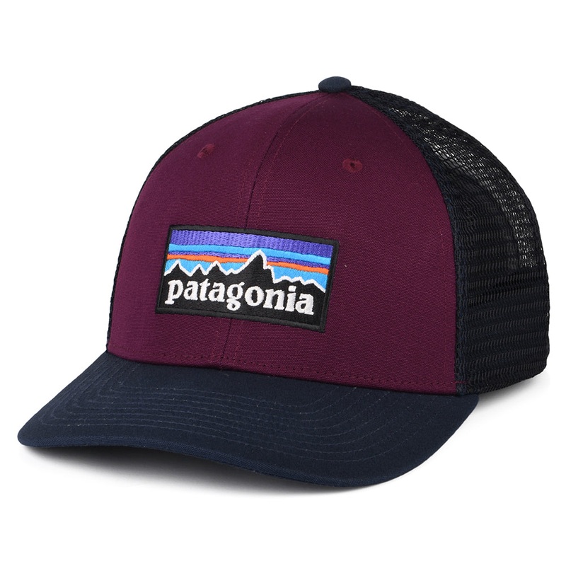 Patagonia Hats P-6 Logo Organic Cotton Trucker Cap – Plum-Navy Adjustable