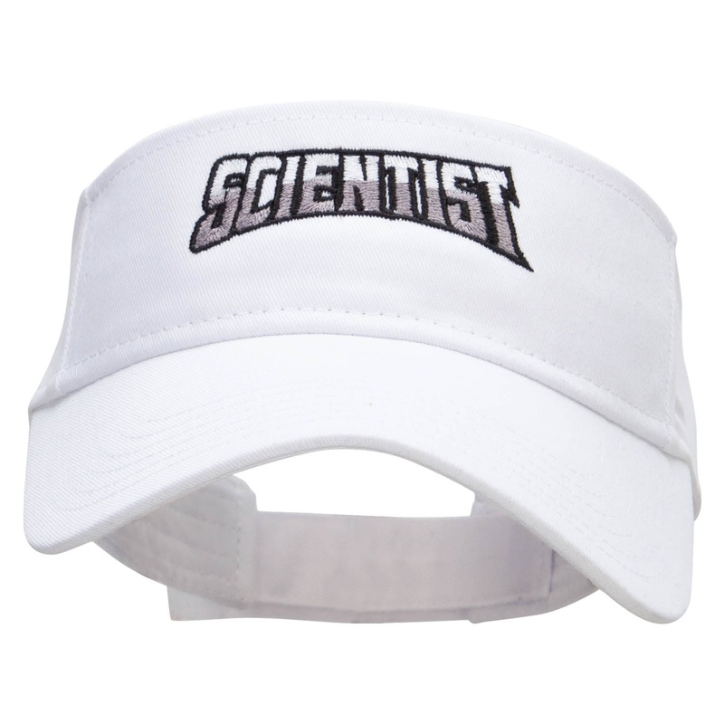 Scientist Embroidered Cotton Twill Sun Visor White One Size