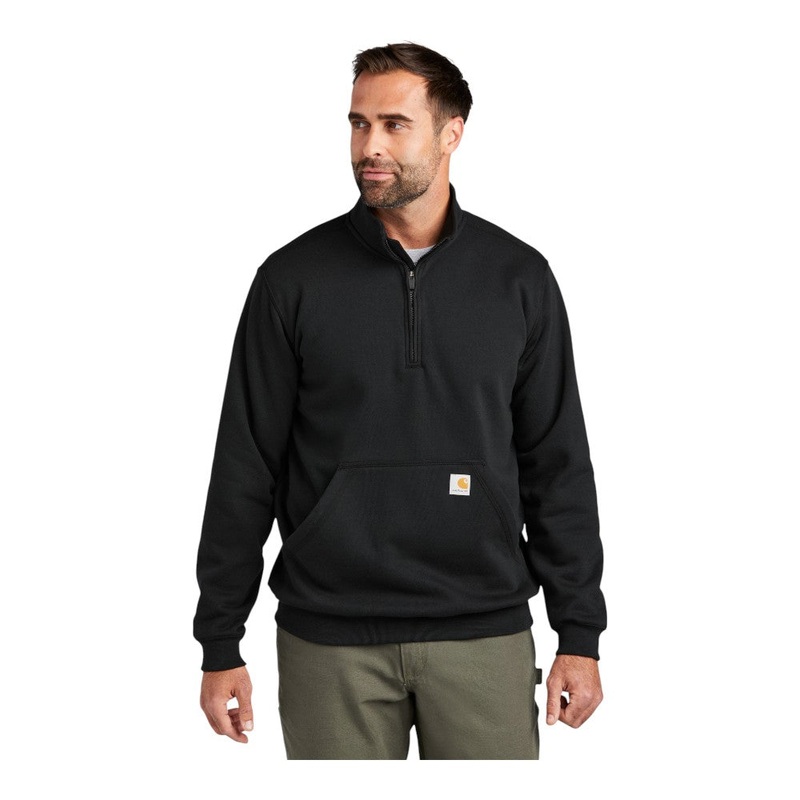 Carhartt CT105294 Midweight 1/4-Zip Mock Neck Sweatshirt Black S