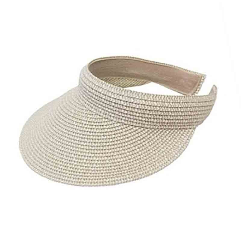 Comfort Clip On Heathered Straw Sun Visor – Boardwalk Style Ivory Tweed Medium (57 cm)