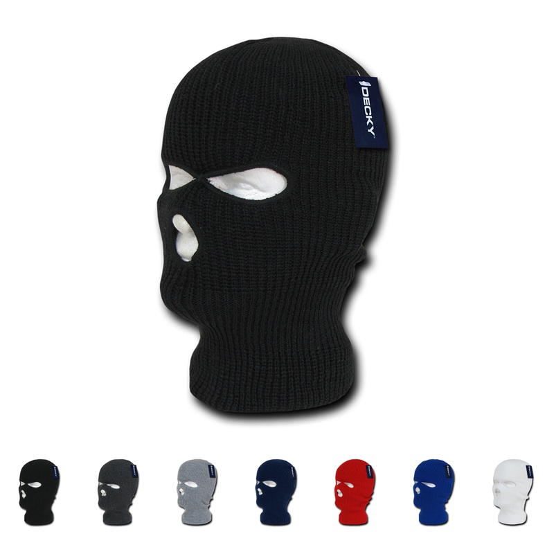 Decky 970 – Ski Mask, Face Mask (3-Hole) Balaclava – 970 Black