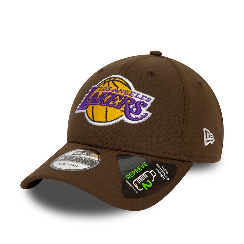 New Era 9FORTY L.A. Lakers Baseball Cap – NBA Repreve – Brown Adjustable