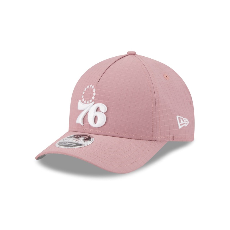 Philadelphia 76ers Pink Ripstop 9FORTY M-Crown A-Frame Snapback Hat One Size