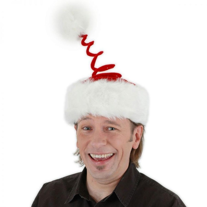 Springy Santa Hat RED/WHITE ONE SIZE FITS MOST
