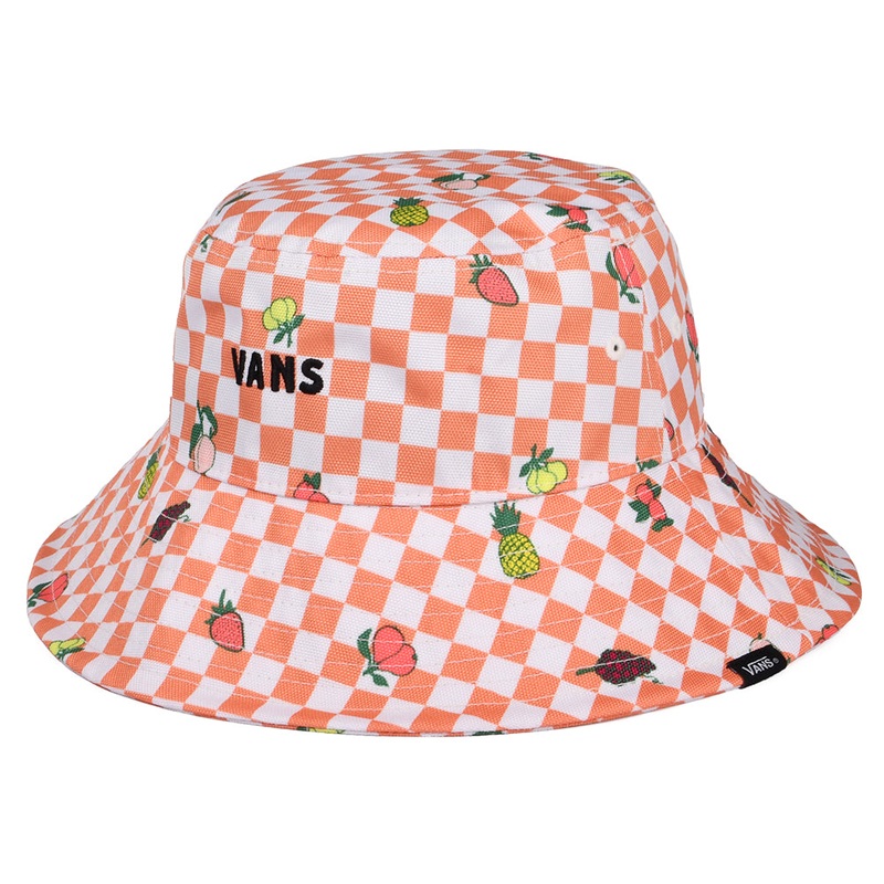 Vans Hats Womens Retrospectator Check Bucket Hat – White Small/Medium
