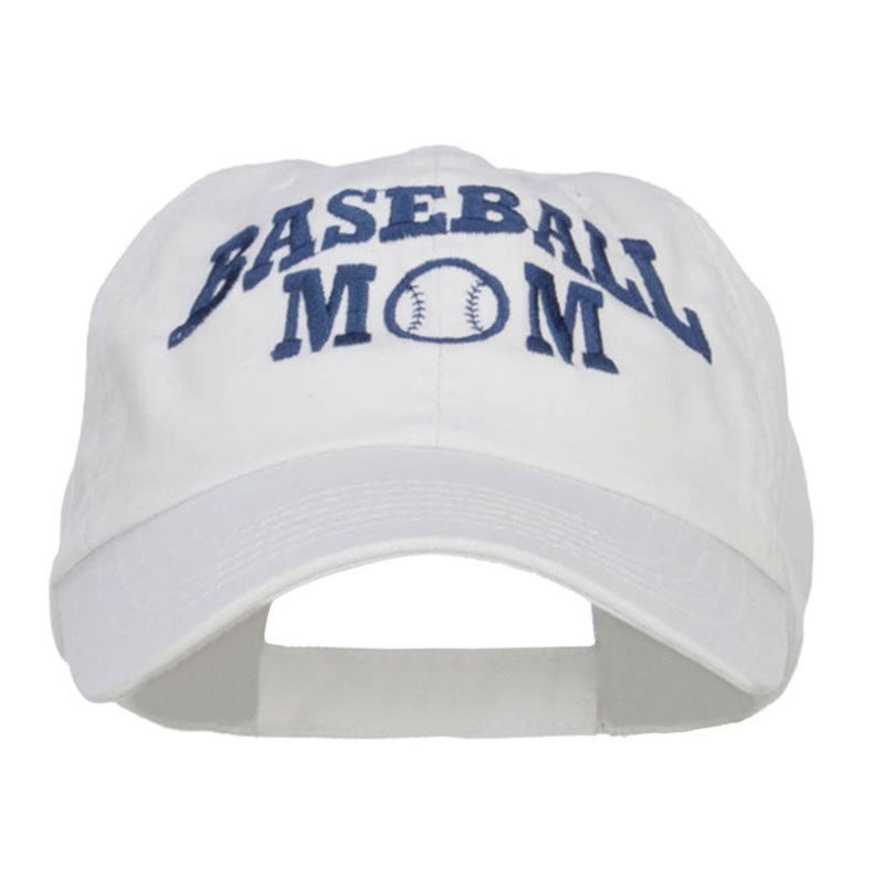 Baseball Mom Embroidered Low Profile Cap White One Size