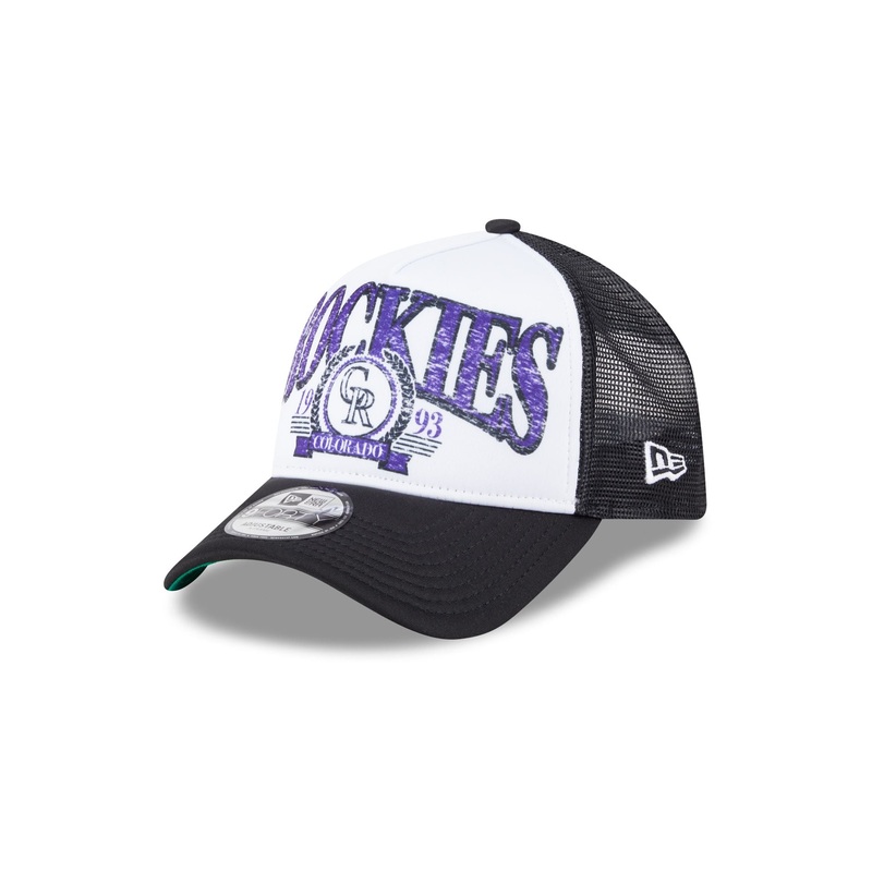 Colorado Rockies Distressed 9FORTY A-Frame Trucker Hat One Size