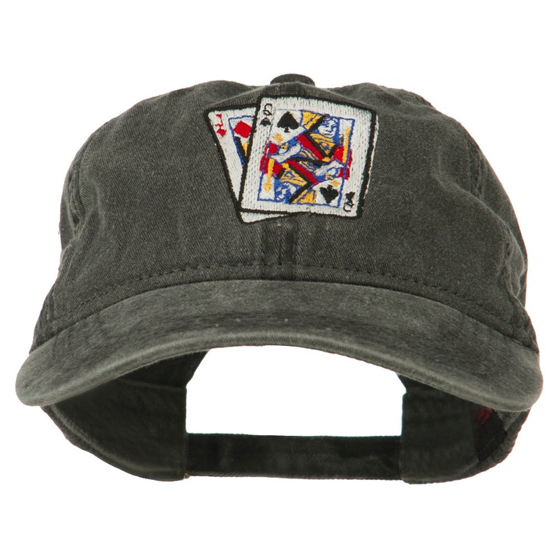 Gaming Pinochle Embroidered Washed Cap Black One Size