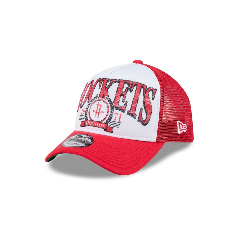 Houston Rockets Distressed 9FORTY A-Frame Trucker Hat One Size