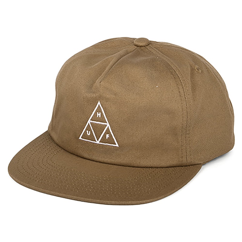 HUF Triple Triangle Unstructured Snapback Cap – Toffee Adjustable