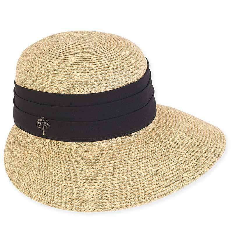 Large Women’s Hats: Maya Sun Savor with Palm Tree Pin – Sun ‘N’ Sand Hats Natural Large (59 cm)