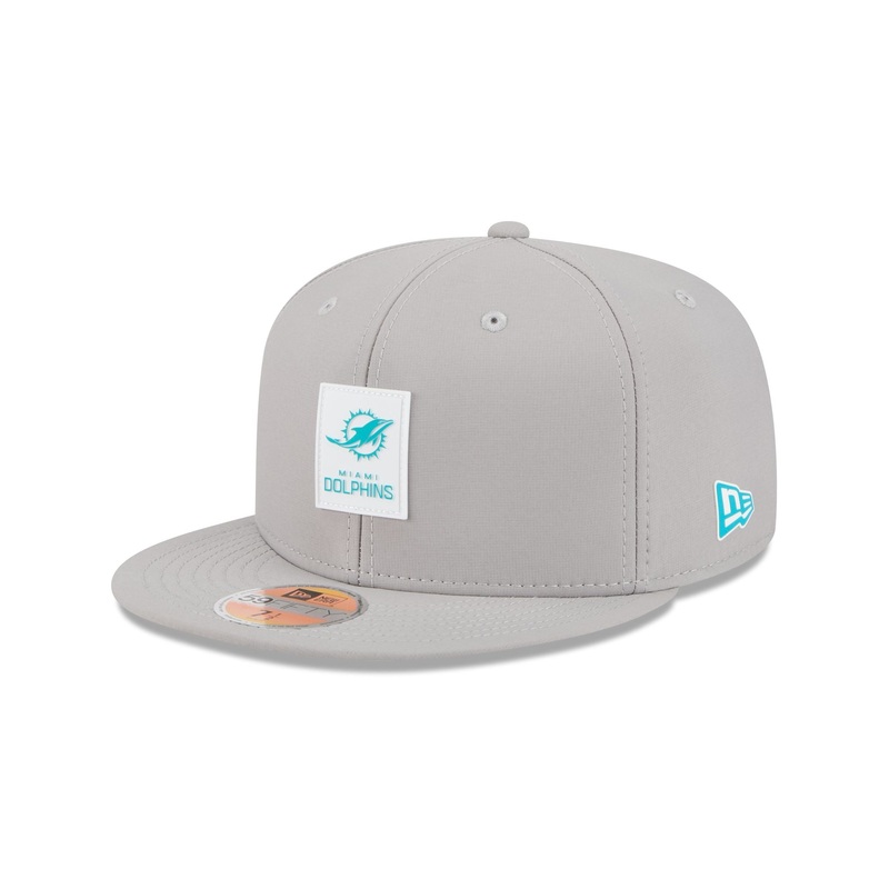 Miami Dolphins 2025 Sideline Hot Weather Gray 59FIFTY Fitted Hat 7